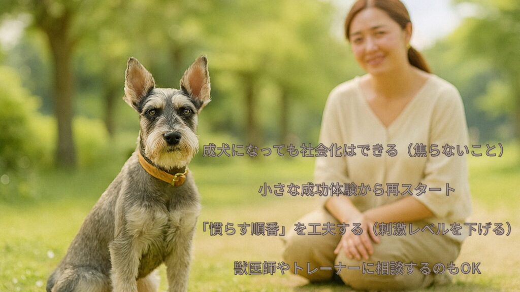 社会化が遅れた時のリカバリー方法画像