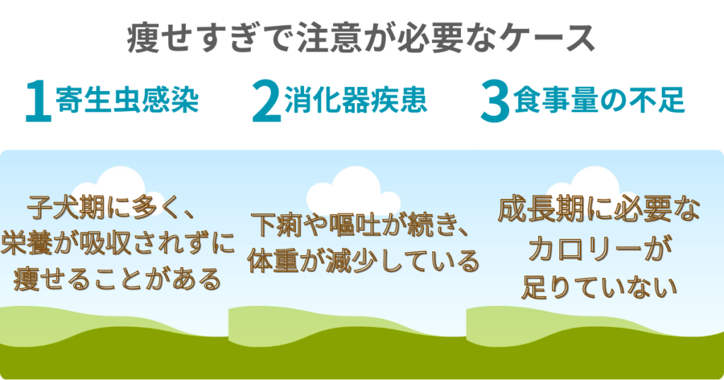 痩せすぎで注意が必要なケース図解